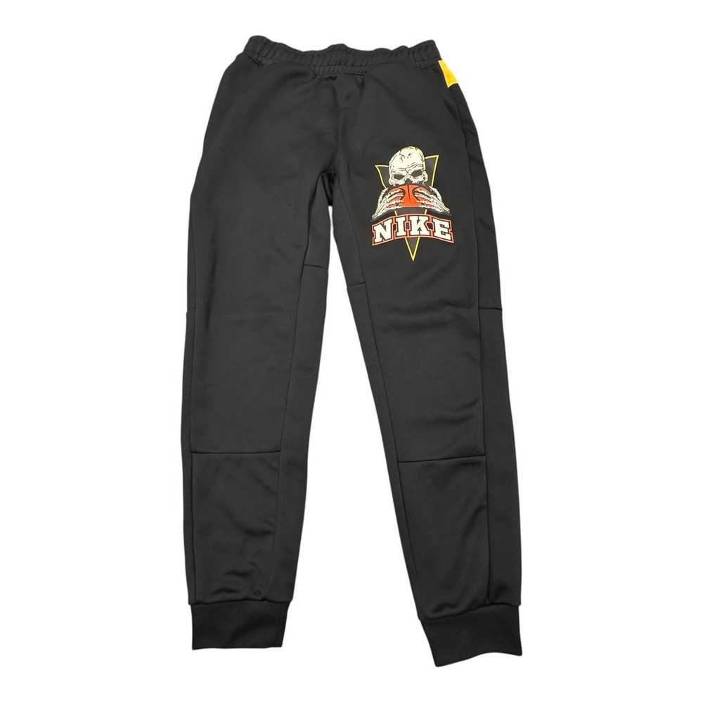 NIKE Frenzy Jogger Pants‎ Small Mens Black Orange Yellow Skull Logo Basketball - Picture 3 of 14